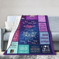 LHSHID To My Sister Throw Blanket Soft Fuzzy Fleece Blanket For Couch Bed Living Room Decoration 30x40in