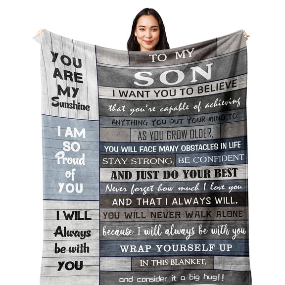 LHSHID To My Son Gifts from Mom Dad College Graduation Gifts for a Son Birthday Gifts Wedding Valentine Graduation Fleece Blanket 60x80in