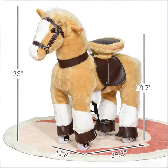 LHSHID Walking Horse bicycle with Wheels, Plush Riding Chair for family, Comfortable Seat, Multicolor Finish