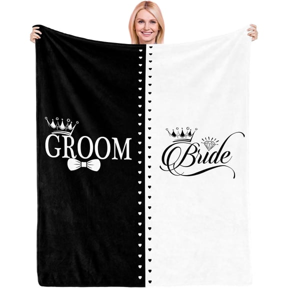 LHSHID Wedding Engagement Gifts for Couples Blanket Flannel Soft and Comfortable Anti static Bed Sofa Blanket 30x40in