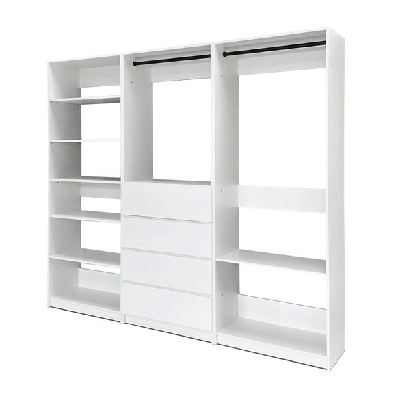 LHKJ Freestanding Wood Closet System, White