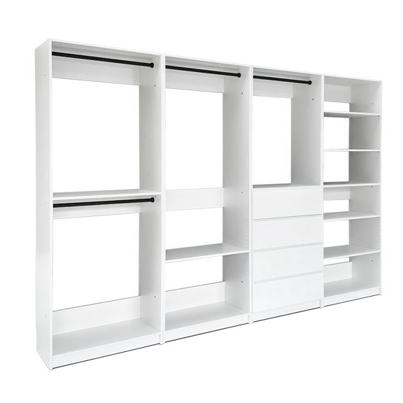 LHKJ Freestanding Wood Closet System, White