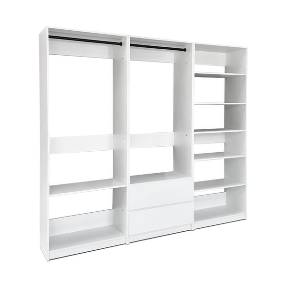 LHKJ Freestanding Wood Closet System, White