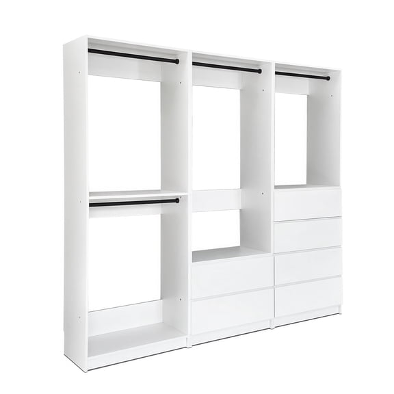 LHKJ Freestanding Wood Closet System, White