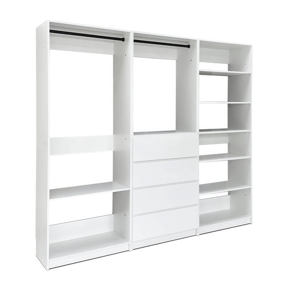 LHKJ Freestanding Wood Closet System, White
