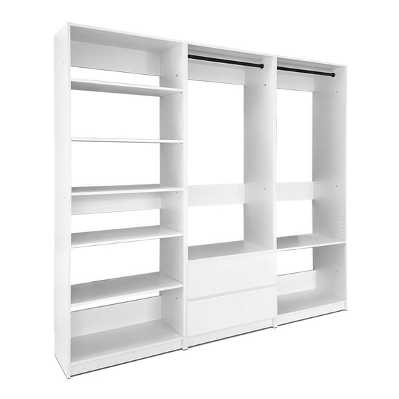 LHKJ Freestanding Wood Closet System, White