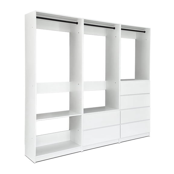 LHKJ Freestanding Wood Closet System, White
