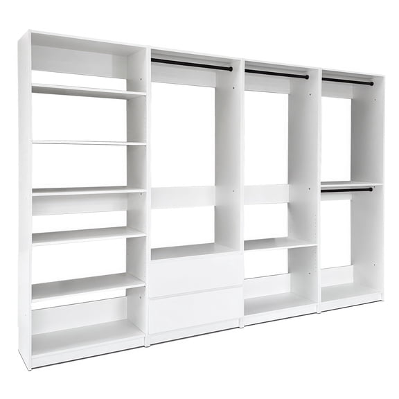 LHKJ Freestanding Wood Closet System, White