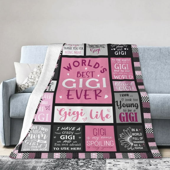 LHSHID World Best Gigi Ever Throw Blanket Soft Fuzzy Fleece Blanket For Couch Bed Living Room Decoration 30x40in