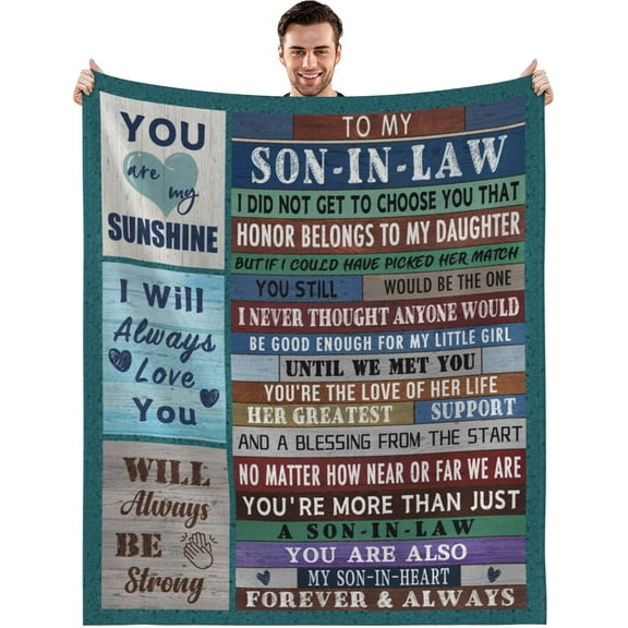LHSHID to My Son in Law Blanket from Father in Law Mother in Law Gifts Ideas Throws Blankets Birthday Christmas Father’s Day 40"x50"