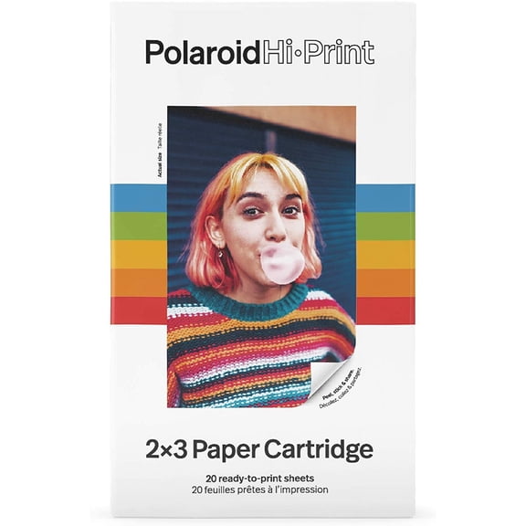 LHTERHi-Print Paper - 2x3 Paper Cartridge (20 Sheets) Dye-Sub (Not Zink) Cartridge, Single Pack | 20 Matte, Sticky-Backed Sheets, 54x86 Mm Dye-Sub, Hi-Print 2x3 Printer Only, (20 Sheets)