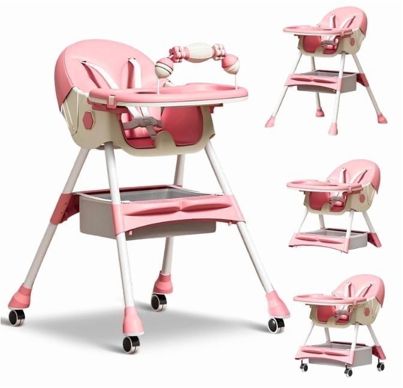 LHUAI, Foldable Baby High Chair, 4 in 1 Convertible High Chairs, With 5 ...