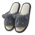 thumbnail image 1 of LHUnf Fuzzy Slippers For Women House Indoor Cozy Winter Slippers Indoor Shoes With Adorable Cat Print Design Bedroom Winter Shoes, 1 of 5