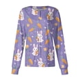 thumbnail image 1 of LHVUOA Easter Womens Warm Up Scrubs Jacket Spring Scrub Jackets Funny Bunny Pattern Long Sleeve Scrubs Tops Working Nurse Uniforms with Pockets, 1 of 4