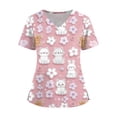 thumbnail image 1 of LHVUOA Scrubs for Women Cute Animals and Heart Print Scrub Tops Plus Size Stretch Nursing Tops Soft Working Uniforms with Pockets, 1 of 4