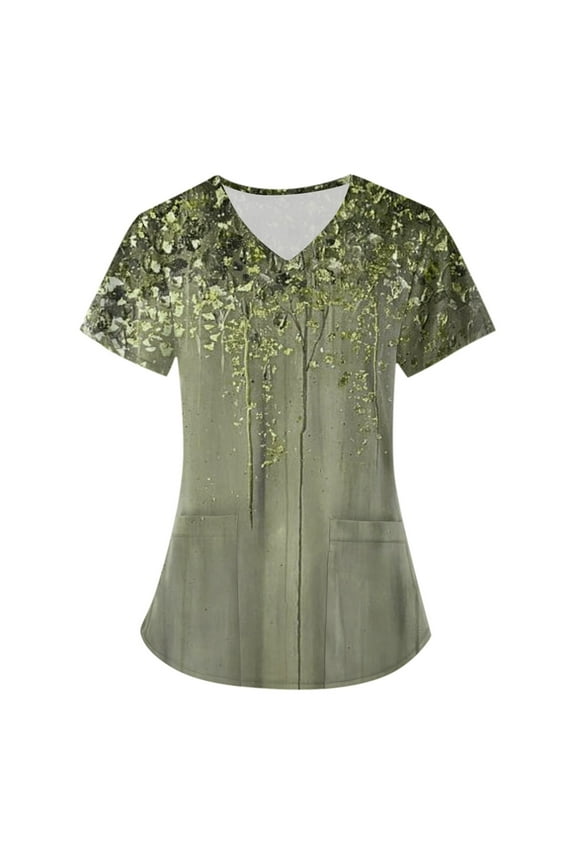 Scrubs for Women Stretch Soft Comfy Plus Size Scrub Tops with Pockets,Size S-5XL