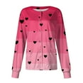 thumbnail image 1 of LHVUOA Valentine Day Trendy Jackets for Women Spring Scrub Jackets Pattern Long Sleeve Nursing Uniform Shirts with Pockets, 1 of 3