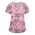 thumbnail image 1 of LHVUOA Valentine's Day Scrubs for Women Plus Size Short Sleeve Working Uniform 2024 New Color Medical Plus Size Scrub T Shirts, 1 of 4