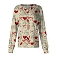 thumbnail image 1 of LHVUOA Valentines Day Womens Warm Up Scrubs Jacket Funny Love Heart Printed Working Jacket Nurse Uniforms Workwear Tops with Pockets, 1 of 4