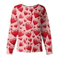 thumbnail image 1 of LHVUOA Valentines Day Womens Warm Up Scrubs Jacket Funny Love Heart Printed Working Jacket Nurse Uniforms Workwear Tops with Pockets, 1 of 3