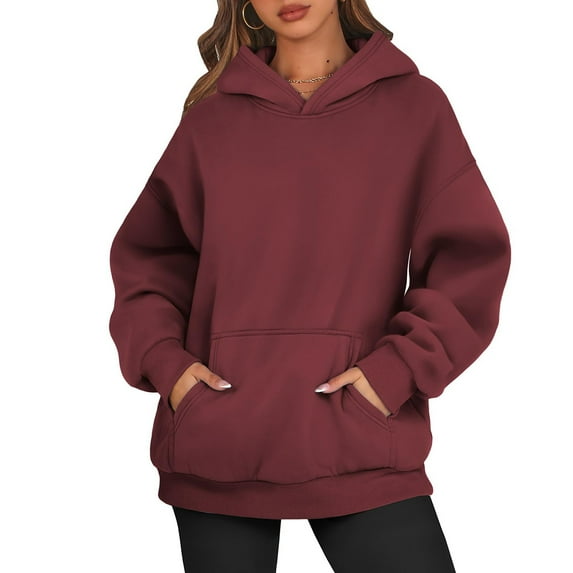 LHVUOA Women's Casual Hoodies Fleece Hoodies Shirts Long Sleeve Winter Sweatshirts Pullover Fall Outfits
