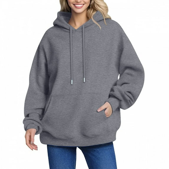 LHVUOA Women's Casual Hoodies Fleece Hoodies Shirts Long Sleeve Winter Sweatshirts Pullover Fall Outfits