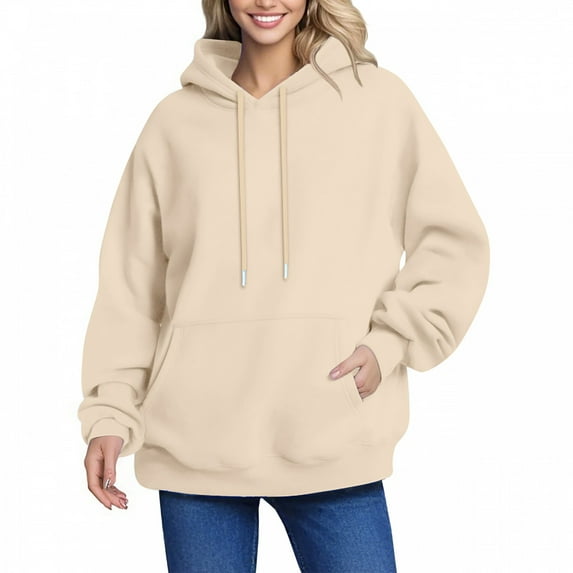 LHVUOA Women's Casual Hoodies Fleece Hoodies Shirts Long Sleeve Winter Sweatshirts Pullover Fall Outfits