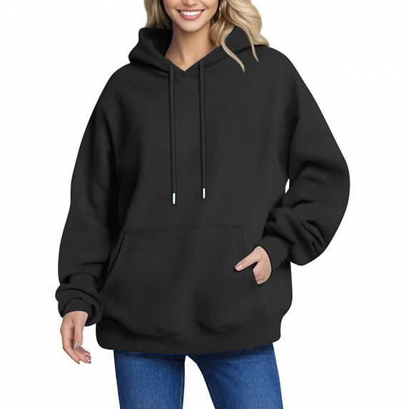 LHVUOA Women's Casual Hoodies Fleece Hoodies Shirts Long Sleeve Winter Sweatshirts Pullover Fall Outfits