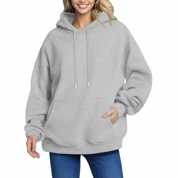 LHVUOA Women's Casual Hoodies Fleece Hoodies Shirts Long Sleeve Winter Sweatshirts Pullover Fall Outfits