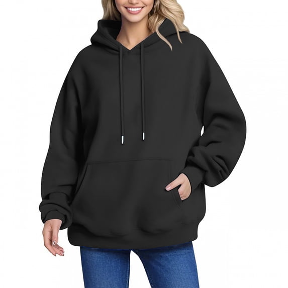 LHVUOA Women's Casual Hoodies Fleece Hoodies Shirts Long Sleeve Winter Sweatshirts Pullover Fall Outfits