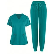 LHVUOA Women's Scrubs Healthcare Sets, Soft Stretch Scrub Shirts.