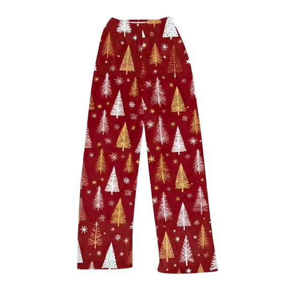 LHVUOA Womens Christmas Comfy Pajama Pants Fashion Xmas Printed Sleepwear Pant Casual Elastic Waist Pajama Pants