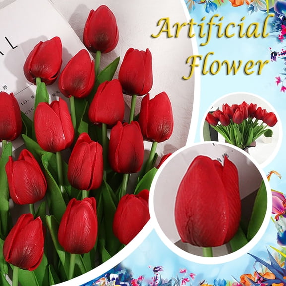 LHWEN 10 Pieces Latex Flowers 34cm Bridal Wedding Bouquet Realistic Home Decor Centerpiece and Vase Arrangement Realistic and Elegant Vase Not Included Easy to Display Maintenance