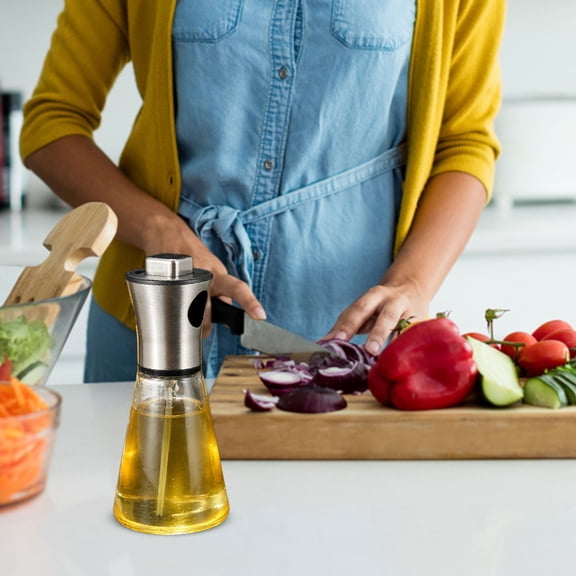 LHWEN 100ml Glass Oil Sprayer Stainless Steel Top Leak Proof and Anti Clogging Cooking Baking Grilling Easy to Use and Clean Portable Kitchen and Outdoor Use Suitable for Oils Vinegar and Juices
