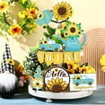 thumbnail image 1 of LHWEN 12-Pack Sunflower Tiered Tray Decorations with Truck Gnomes Signs And Table Decor Bring Farmhouse Style to Spring Summer And Fall Wooden, 1 of 3