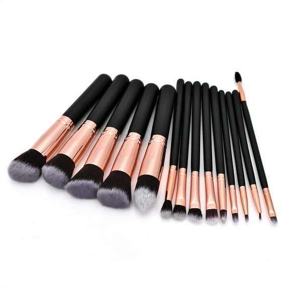 LHWEN 14PCS Makeup Brush Set for Lip Eyebrow Powder Eyeshadow Multicolor Nylon Hair Brushes with Plating Plastic Handles Ideal for Women
