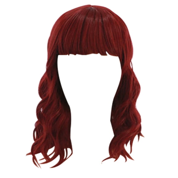 LHWEN 14in European Beauty Head Short Curly Wigs Air Liu Hai Ripple Curls For Women Wig Natural Looking Synthetic Heat Fiber Wigs Hair For Daily Party Use Beauty Salon Straight Hair Fun Lace
