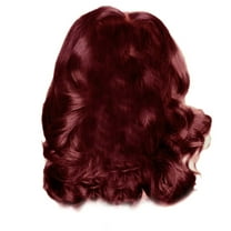 LHWEN 17.7 Inch Middle Part Wavy Wig, Long Wavy Middle Part Ladies Wig, Synthetic Curly Wavy Wig, Natural Wavy Hot Wig, Suitable For Daily Gatherings