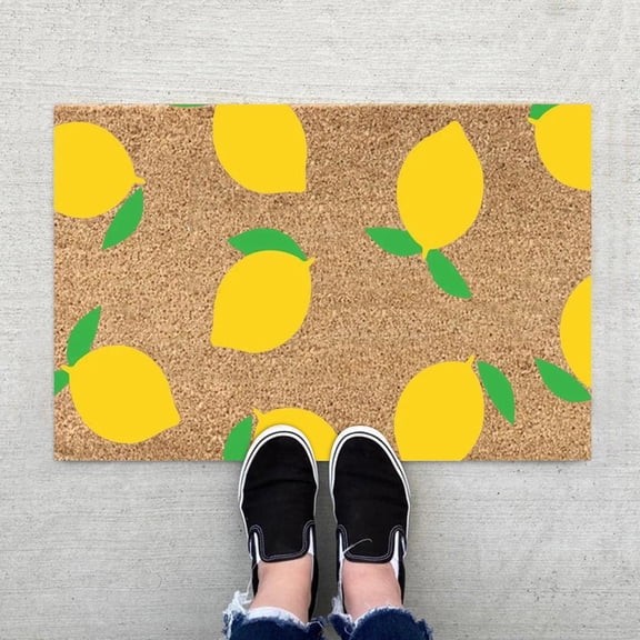 LHWEN 1PCS Summer Door Mat Tufted Flocking Carpet Thickened Hello Door Mat Welcome Door Mats Summer Decorative Doormat Low Profile Front Door Non Slip Indoor Doormat For Home Entrance Outside