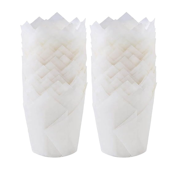 LHWEN 200pcs Cupcake Liners White Paper Baking Cup Holders Standard Size for Wedding Birthday Party Greaseproof Up to 425°F Oven No Odor No Fading Non-Stick Easy Release Fits Standard Cupcake