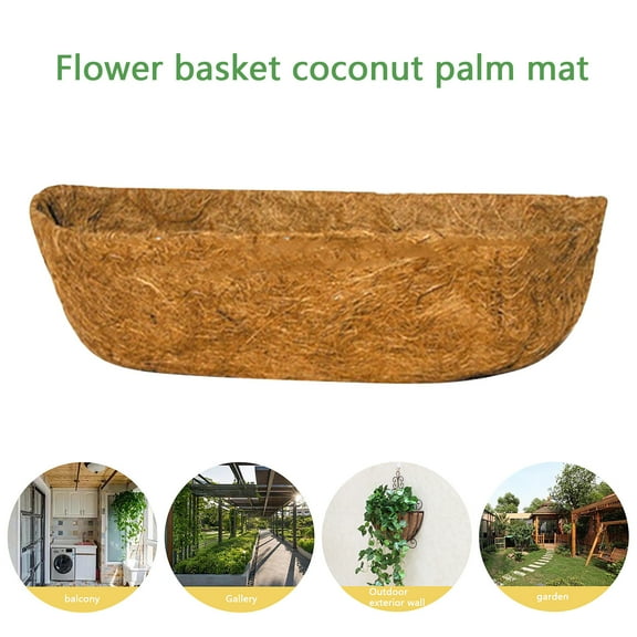 LHWEN 30 Coconut Fiber Lined Trough Planter All Natural Material Half Succulent resin Moon Shape Flower Basket Reduces Watering Time Suitable for Garden Wedding and Home Decor