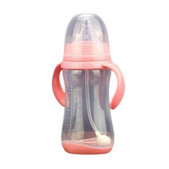 LHWEN 300ML Wide Caliber PP Baby Bottle with Handle Anti-Drop Anti-Flatulence Plastic Bottle for Newborns to Toddlers and Comfortable Feeding