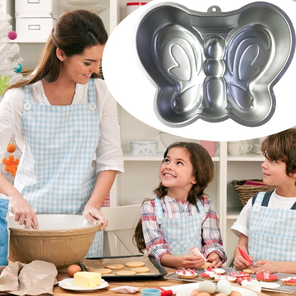 LHWEN 3D Aluminum Cake Pan for Wedding Christmas Birthday Baking Silver Anodized Non-Stick Mould Even Heating Easy Cake Release Perfect for Kids' Parties and Detailed