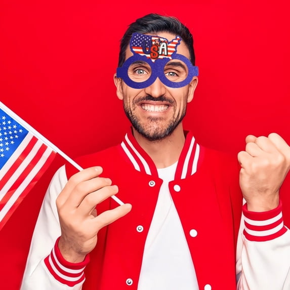 LHWEN 8 Styles American Flag Sunglasses Perfect for Patriotic Parties Independence Day Concerts and More Fun and Unique Designs High Quality Lightweight and Comfortable for Any Celebration