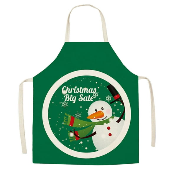 LHWEN Adjustable Christmas Chef Apron for Men and Women Polyester Kitchen Apron with Lace-Up Design for Cooking Baking BBQ Gardening Home Cleaning Party 22x17.7 Inch Kitchen Dining and Bar