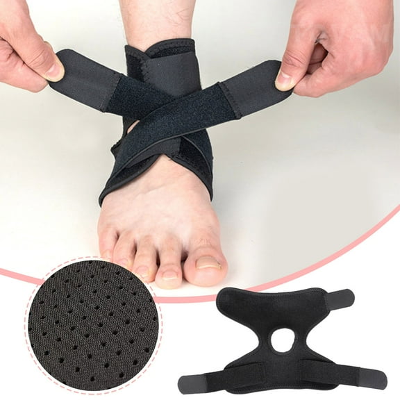 LHWEN Ankle Brace Lace Up Adjustable Stabilizer Foot Support Sprained Injury Recovery Sports Open Heel Design Breathable Fabric Comfortable Fit for Men Women Ankle Joint Stabilization Varus Valgus