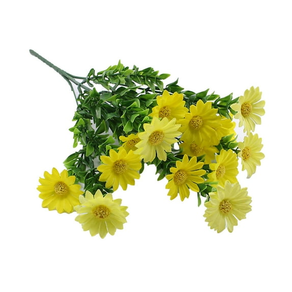 LHWEN Artificial Daisies Flowers Silk Memorial Bouquet Realistic Appearance Premium Materials Perfect for Cemetery Home Table Centerpieces Decor Easy to Hang or Display Ideal for Indoor Outdoor Use