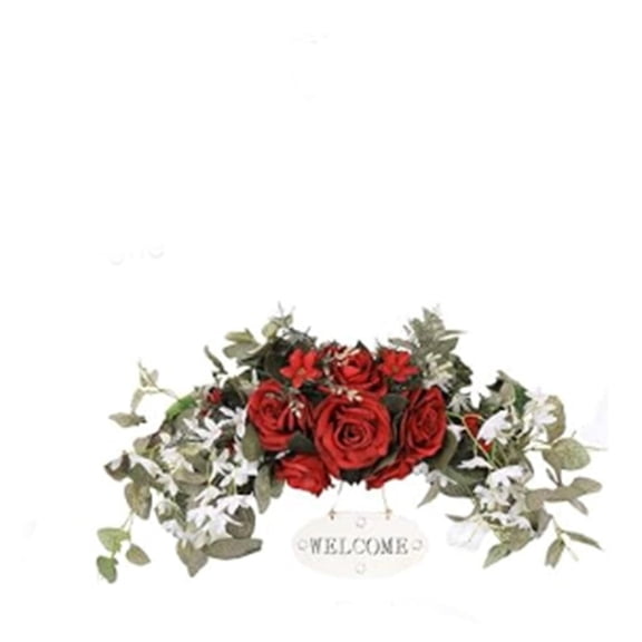 LHWEN Artificial Garland Silk Garcinia Flowers Green Leaves Artificial Flower 30Inch Rose Flowers Wedding Arch Artificial Floral Wreath For Wedding Home Room Garden Lintel Decoration