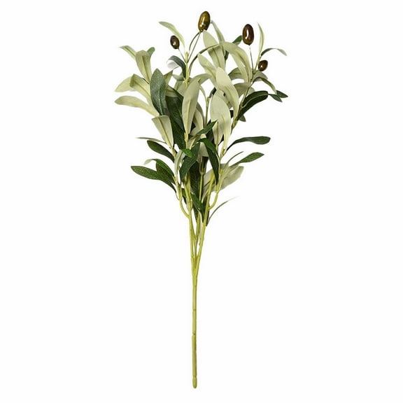 LHWEN Artificial Garland Silk Garcinia Flowers Green Leaves Artificial Olive Leaves Stems Tall Artificial Plants Olive Tree Branches For Small Vase Tabletop Greenery Decor For Home Wedding Party