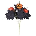 thumbnail image 1 of LHWEN Artificial Garland Silk Garcinia Flowers Green Leaves Halloween Pumpkin Branches Artificial Black Maple Leaves Bouquet With Stems Gothic Silk Twigs For Fall Vases Floral Arrangement DIY, 1 of 9